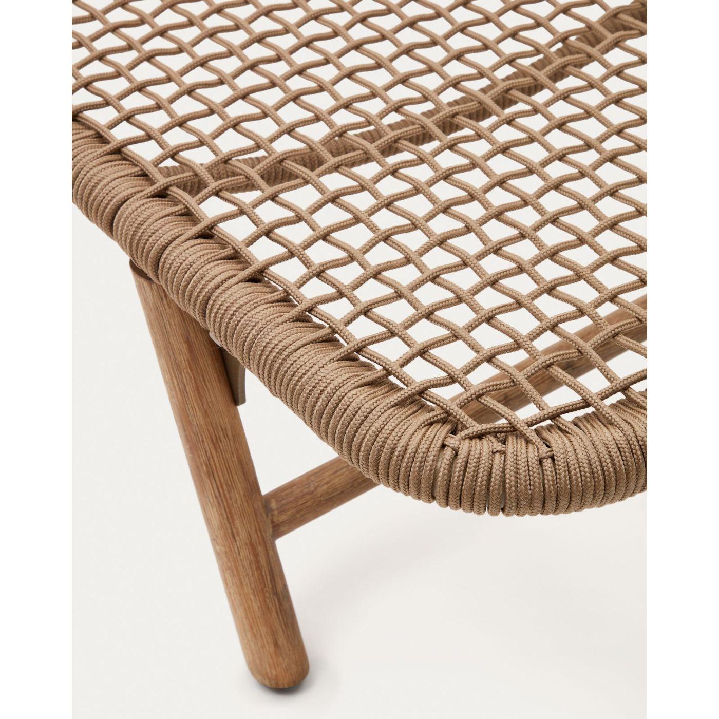 Sonnenliege Dandara Seil beige massives Akazienholz 100% FSC