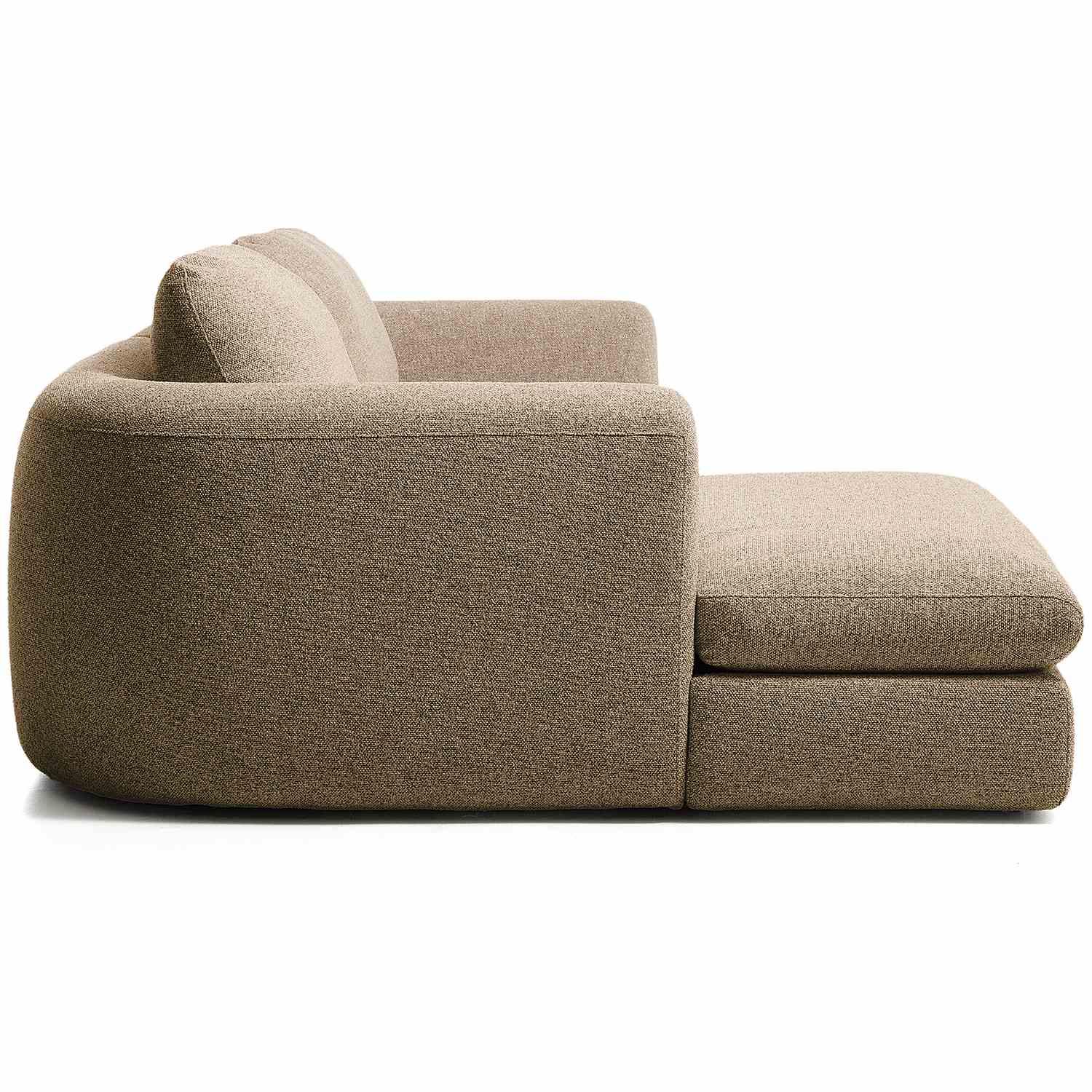 3-Sitzer Sofa Vera mit Chaiselongue links in Hellbraun 232x176 FSC Mix Credit