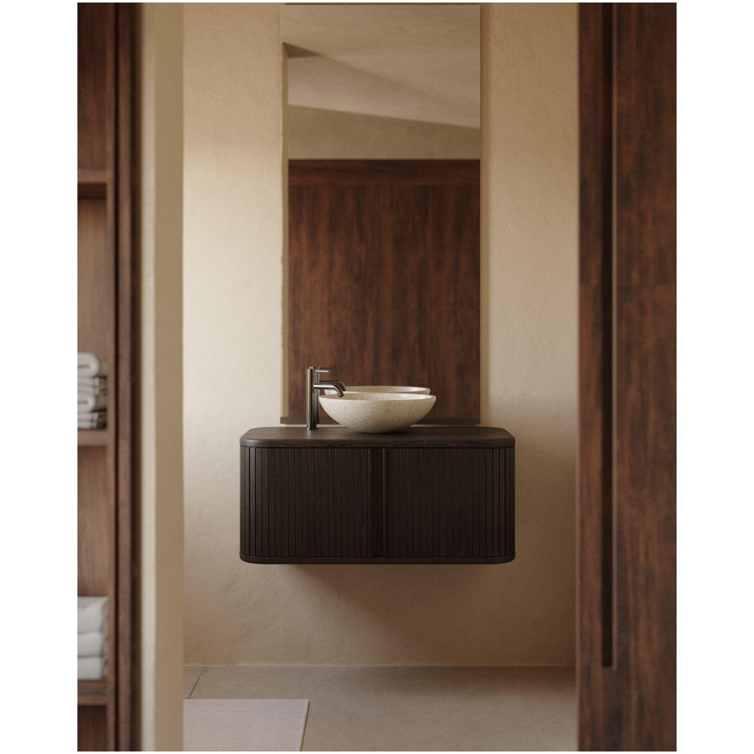 Badezimmermöbel Mailen aus Eschenfurnier dunkel 90x45