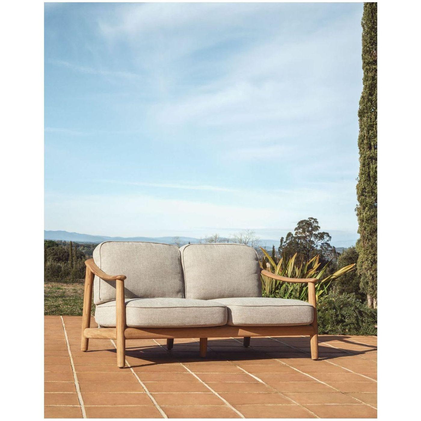 Gartensofa 2-Sitzer Outdoor Elunda Teakholz massiv 149 FSC 100%