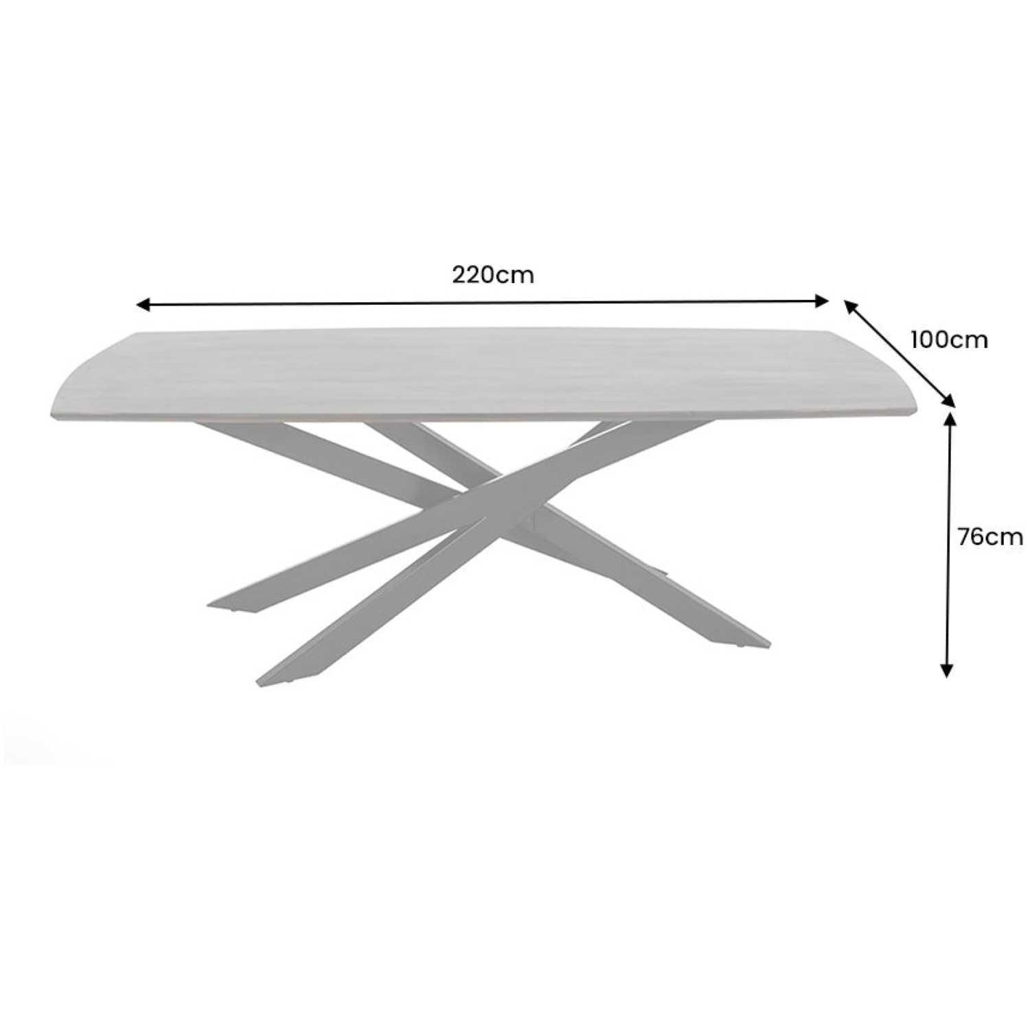 Esstisch abgerundet Canyon Spider Mangoholz massiv braun 220x100