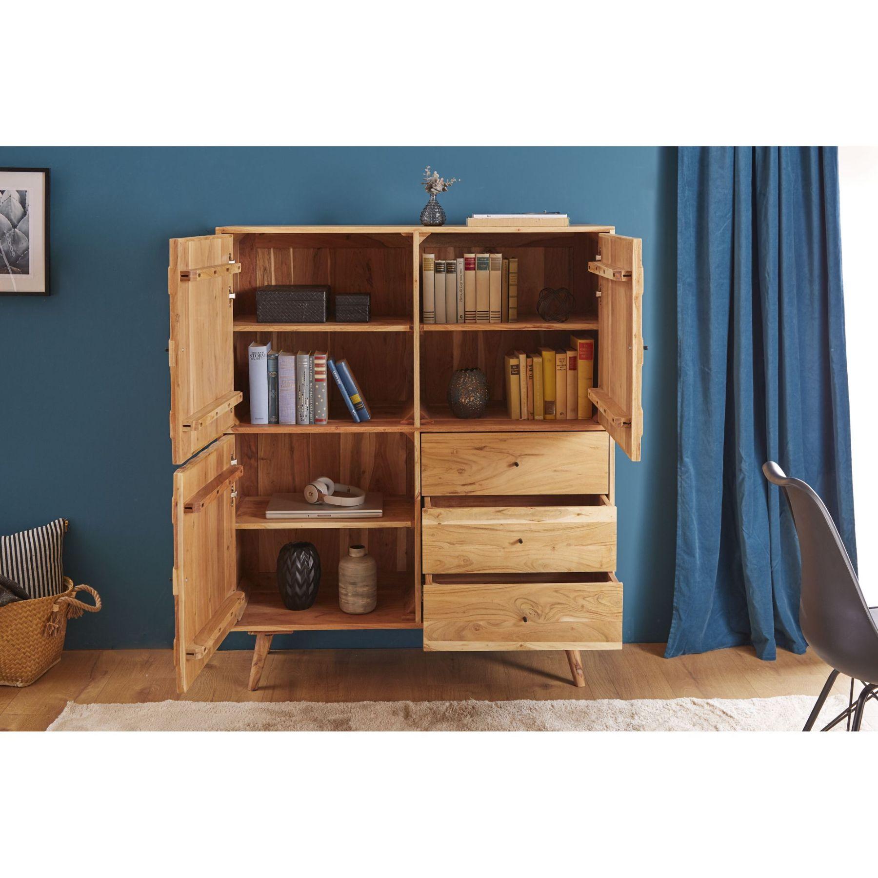 Highboard Beehive II 140cm Akazie