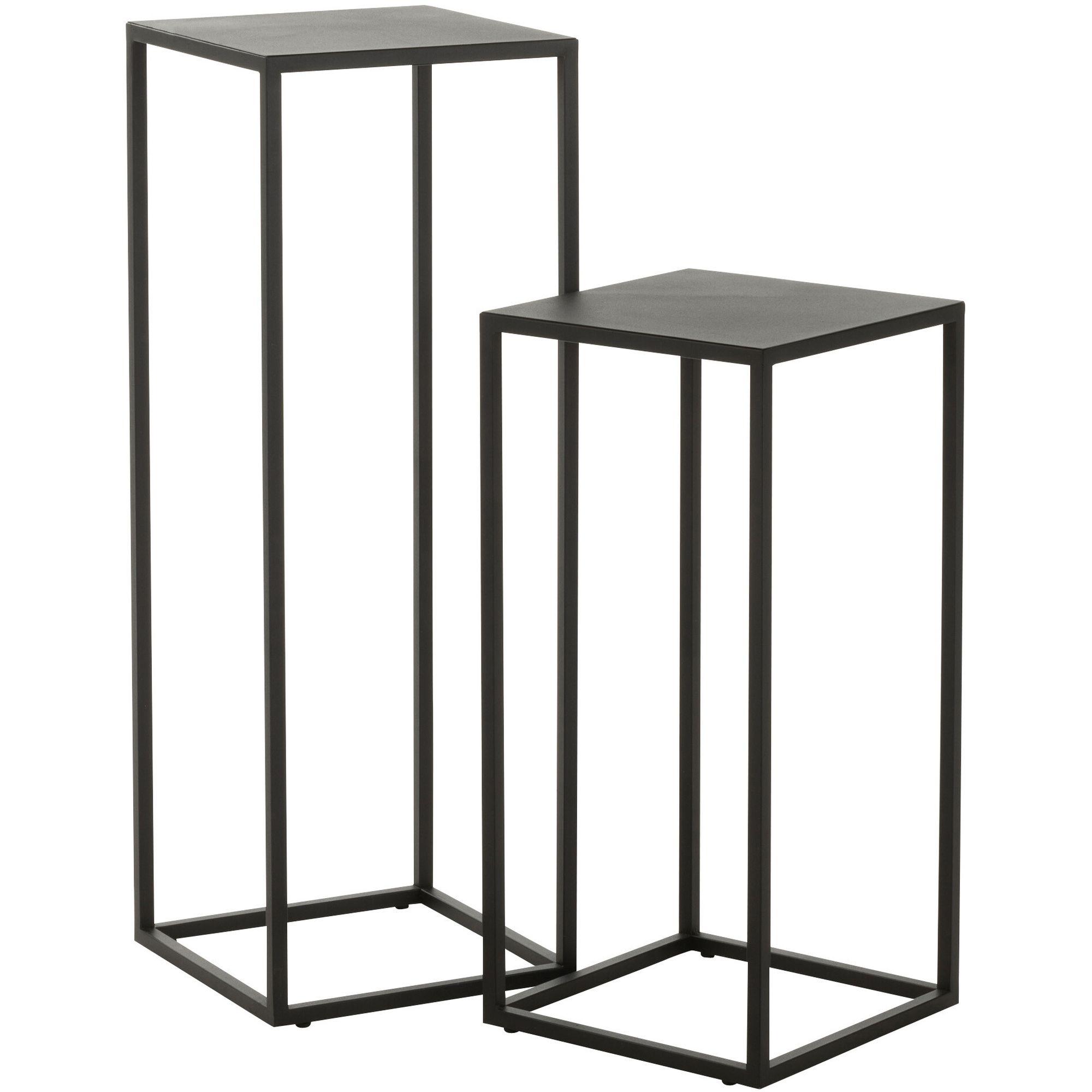 Beistelltisch Säule Line Metall schwarz (2er-Set)