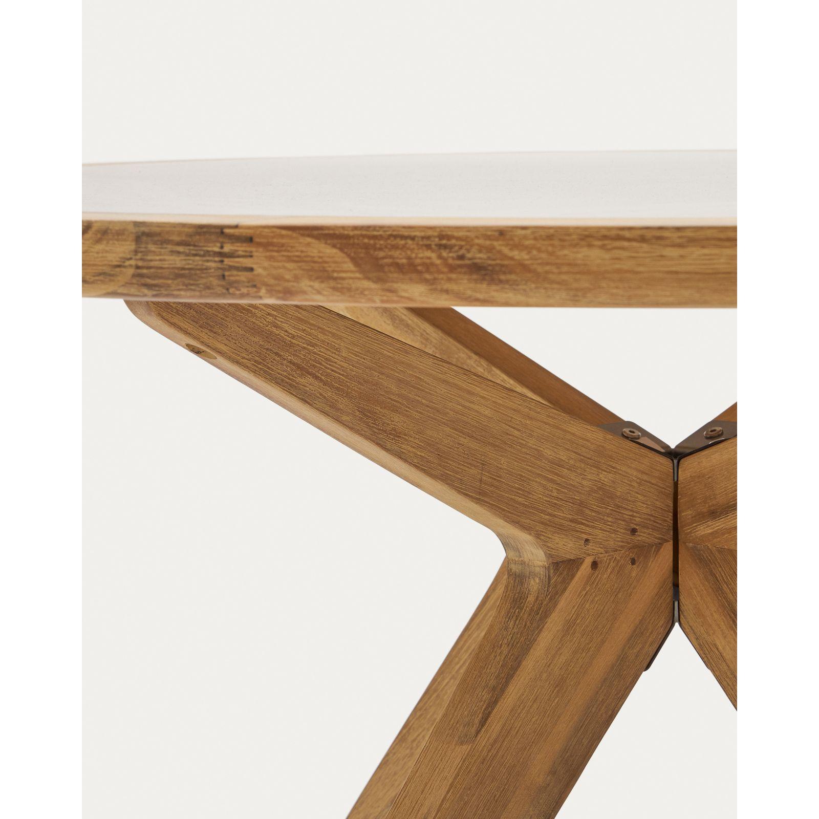Esstisch Massivholz rund Julieta Akazienholz natur Polyzement beige 120x120 FSC
