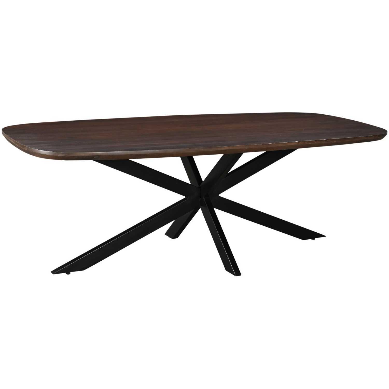 Esstisch abgerundet Lasse Spider Mangoholz rustikal braun - Grösse: 230x105