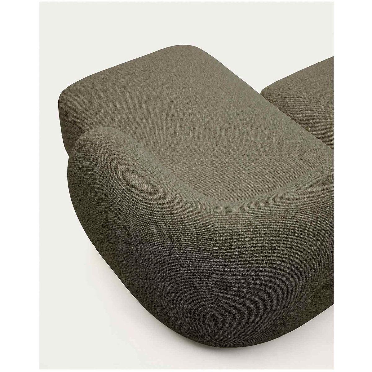 2-Sitzer-Modularsofa Martina mit Chenille und Chaiselongue rechts in Grün 230 cm