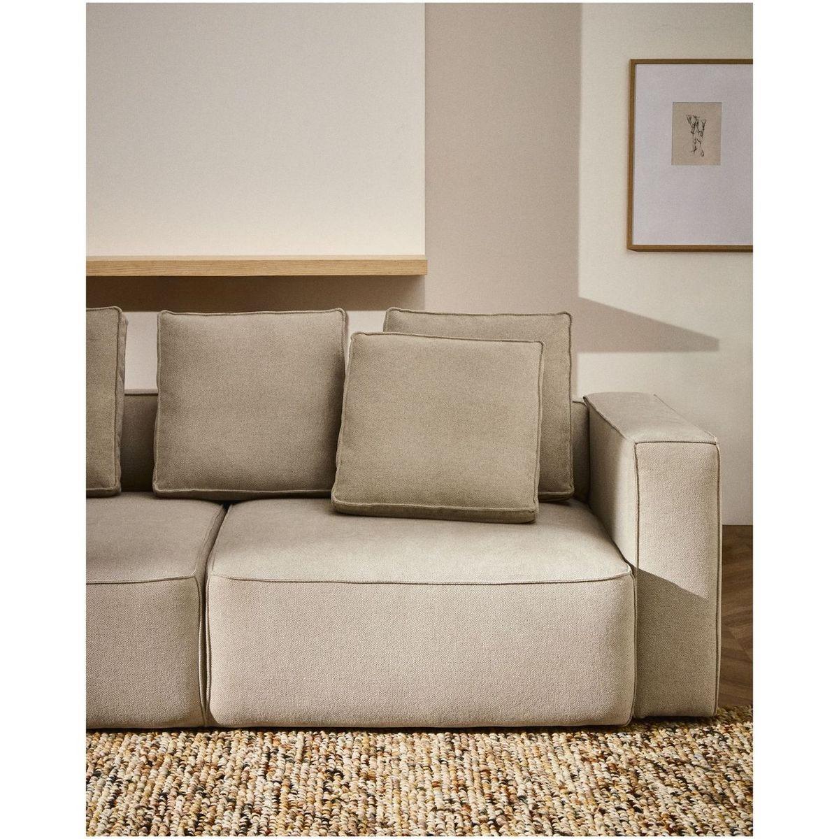 3-Sitzer Bettsofa Marela in beiger Chenille 236 cm FSC Mix Credit