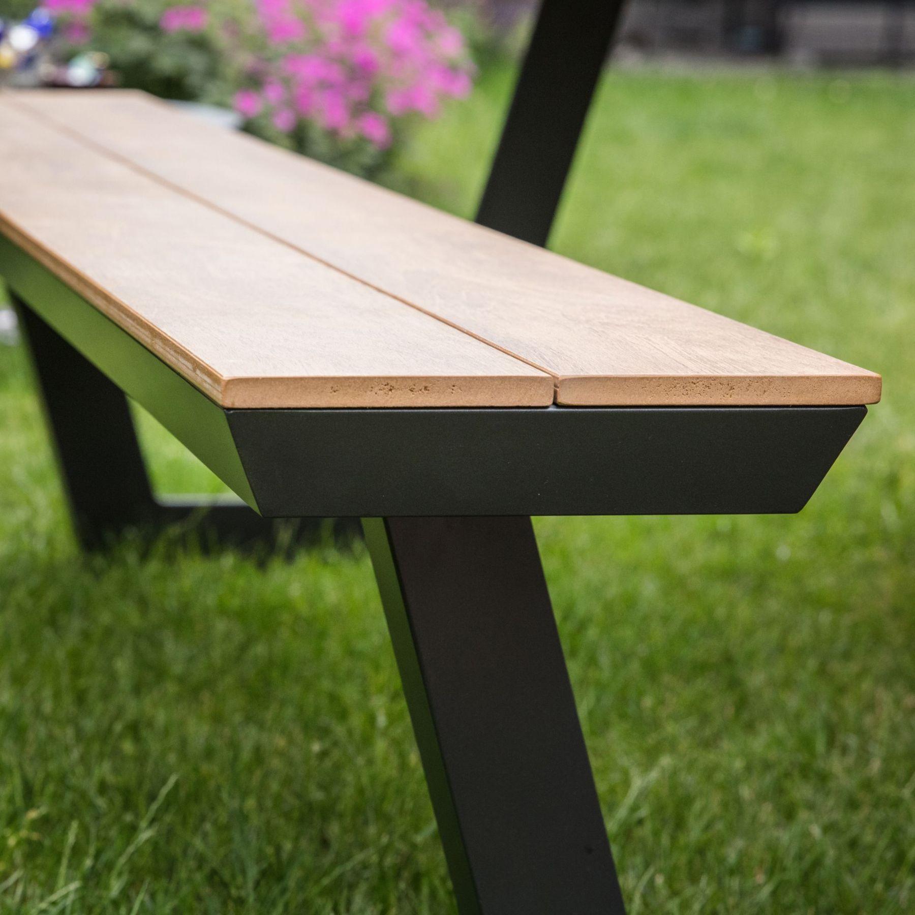 Garten Picknick Tischset Aluminium Poly-Holz Piazza
