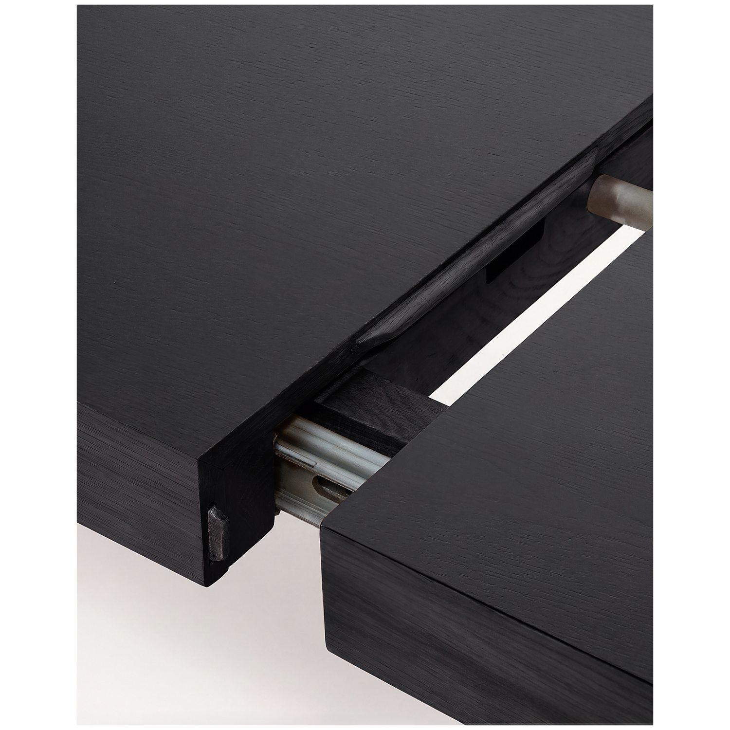 Esstisch Ausziehtisch Erisia aus massivem Eichenholz mit ebonisiertem schwarz Finish FSC 100% - Grösse: 180-230x90