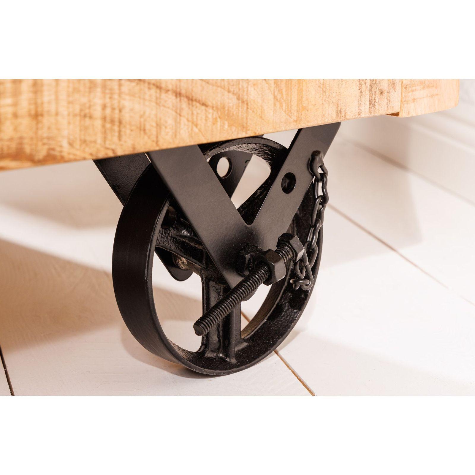 Servierwagen Mangoholz vintage natur mit Räder