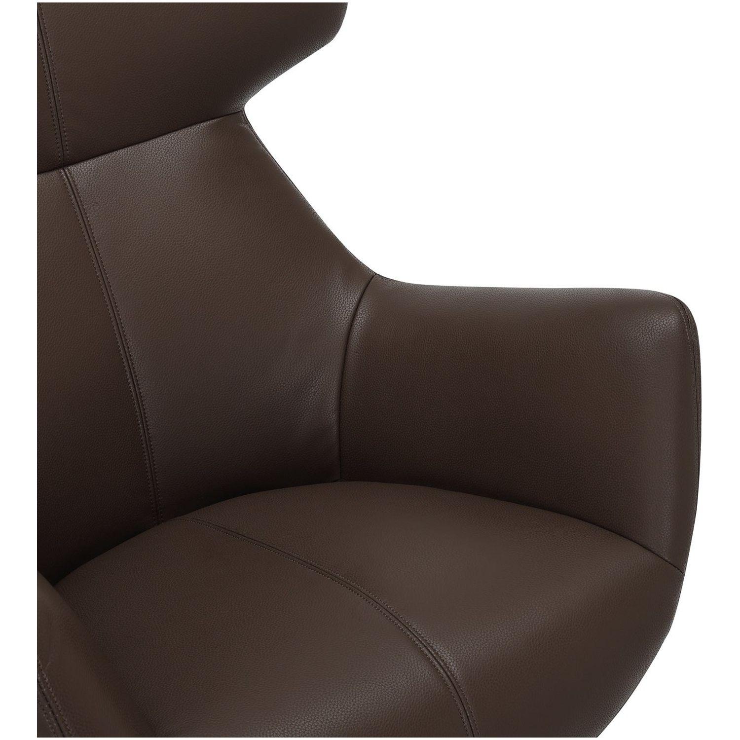 Relaxsessel drehbar Vana Kunstleder braun Metall schwarz