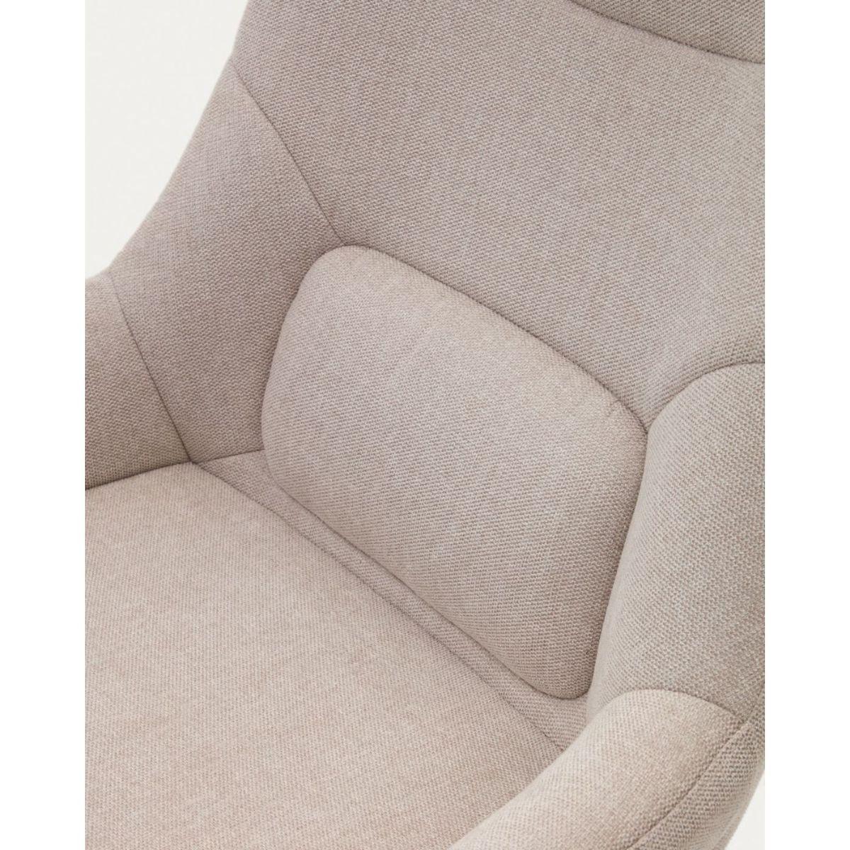 Relaxsessel drehbar Chenille Stoff beige Stahl schwarz
