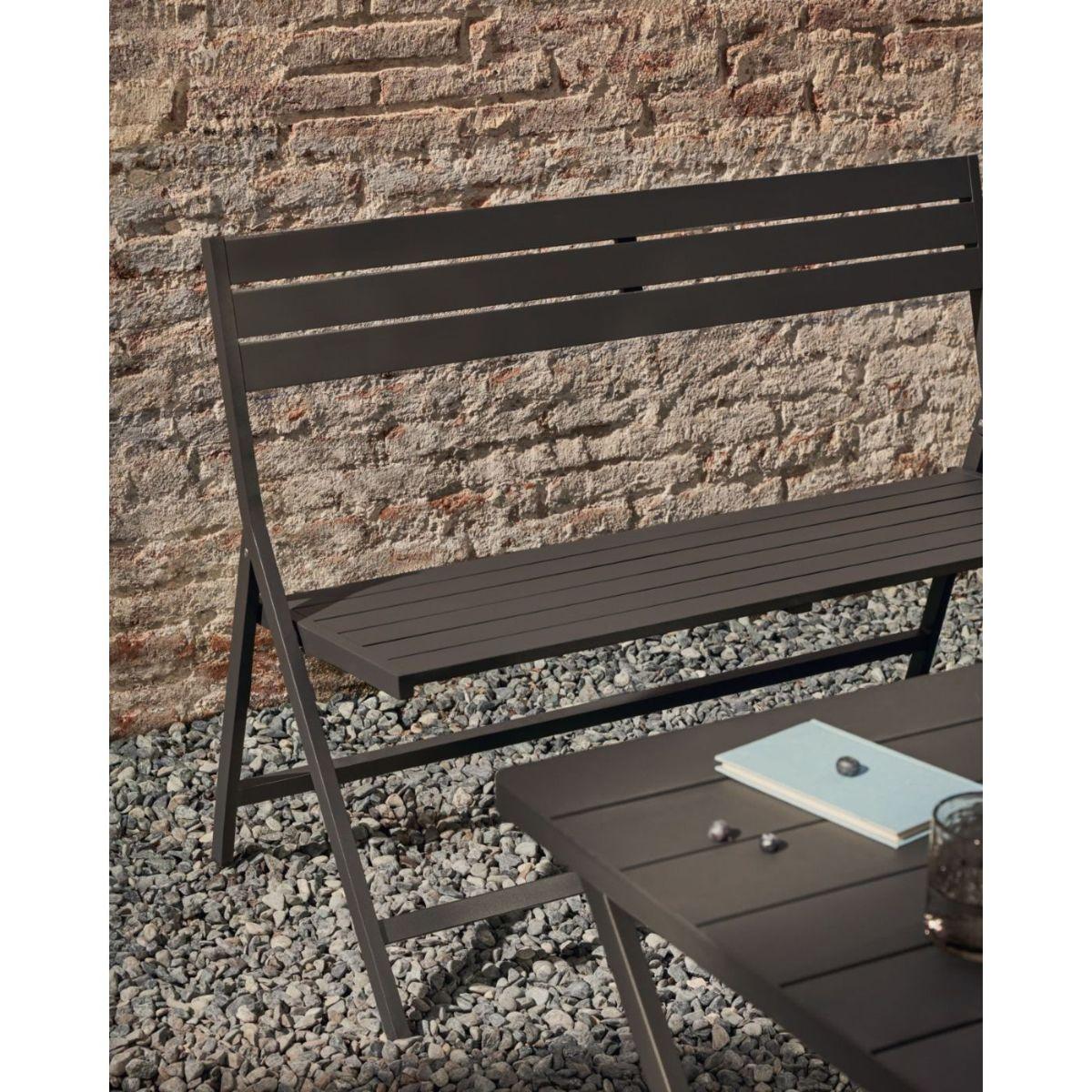 Gartenbank klappbar Torreta Aluminium dunkelgrau 120