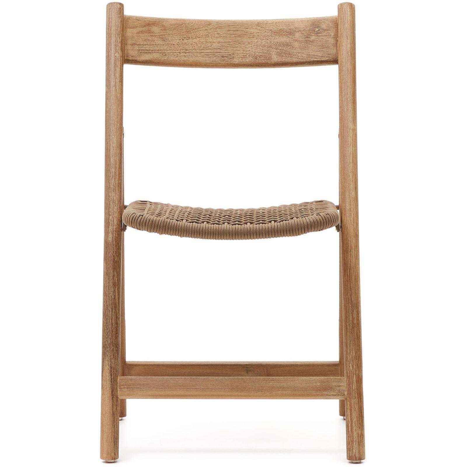 Garten Klappstuhl Dandara massives Akazienholz Seil beige 100% FSC