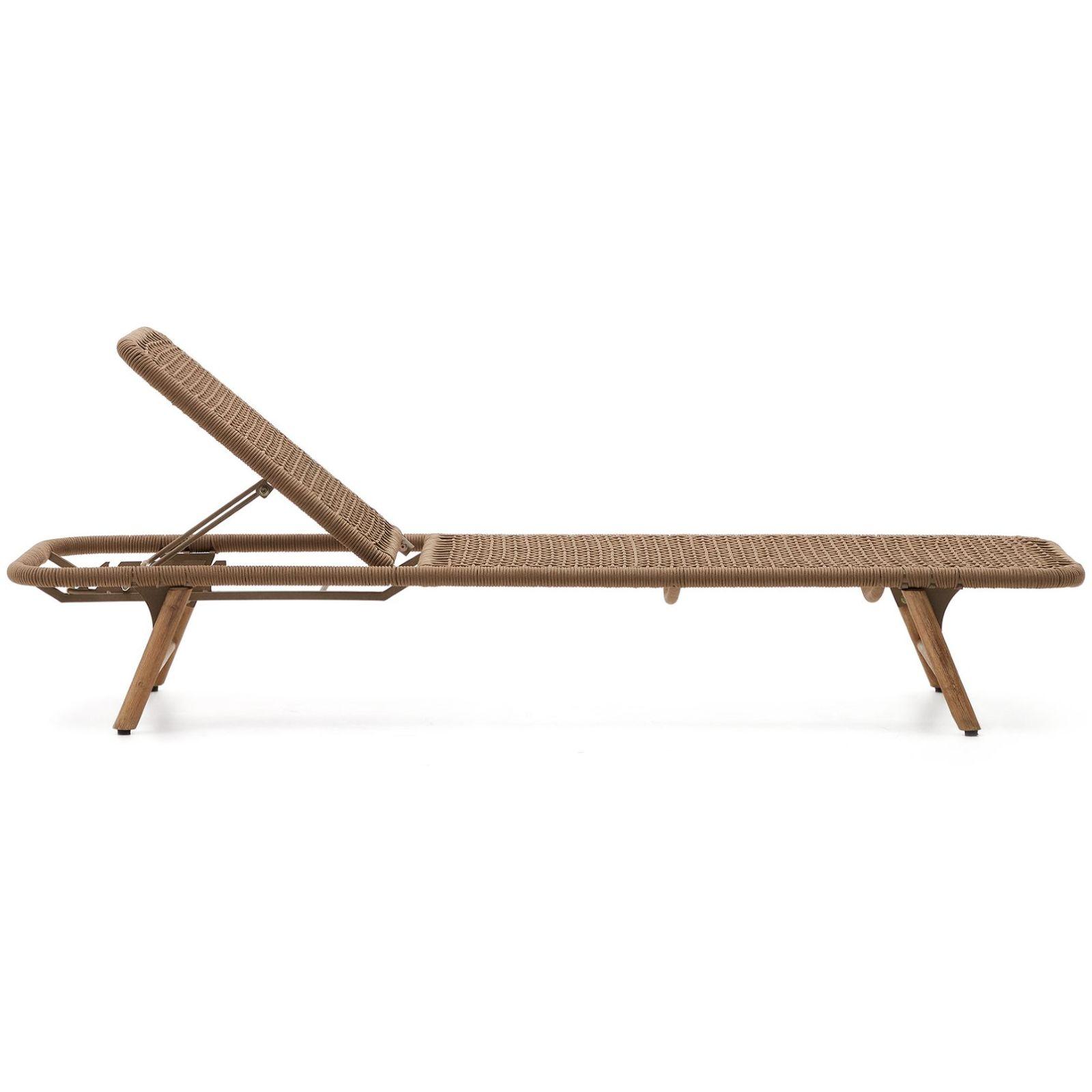 Sonnenliege Dandara Seil beige massives Akazienholz 100% FSC