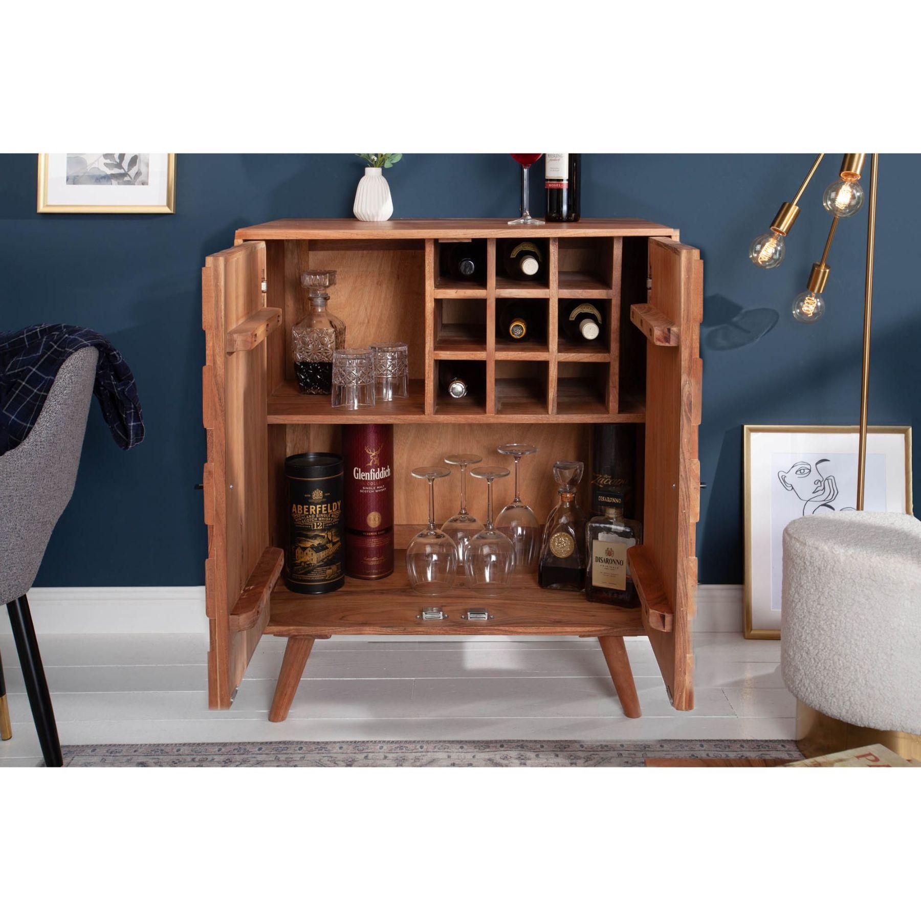 Barschrank Beehive II 76cm Akazie