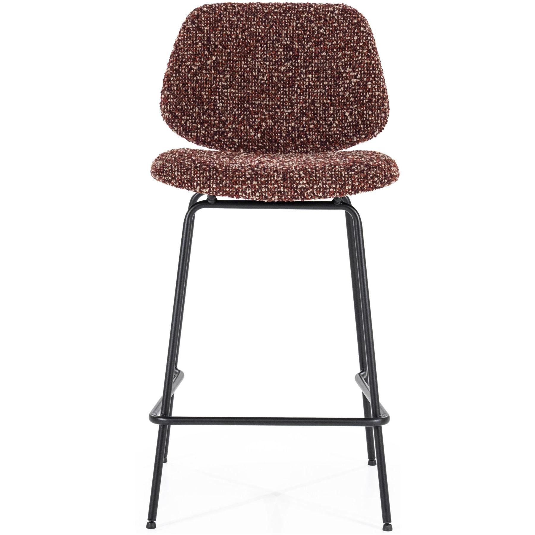 Barhocker Bella Bouclé Stoff rot Sitzhöhe 66
