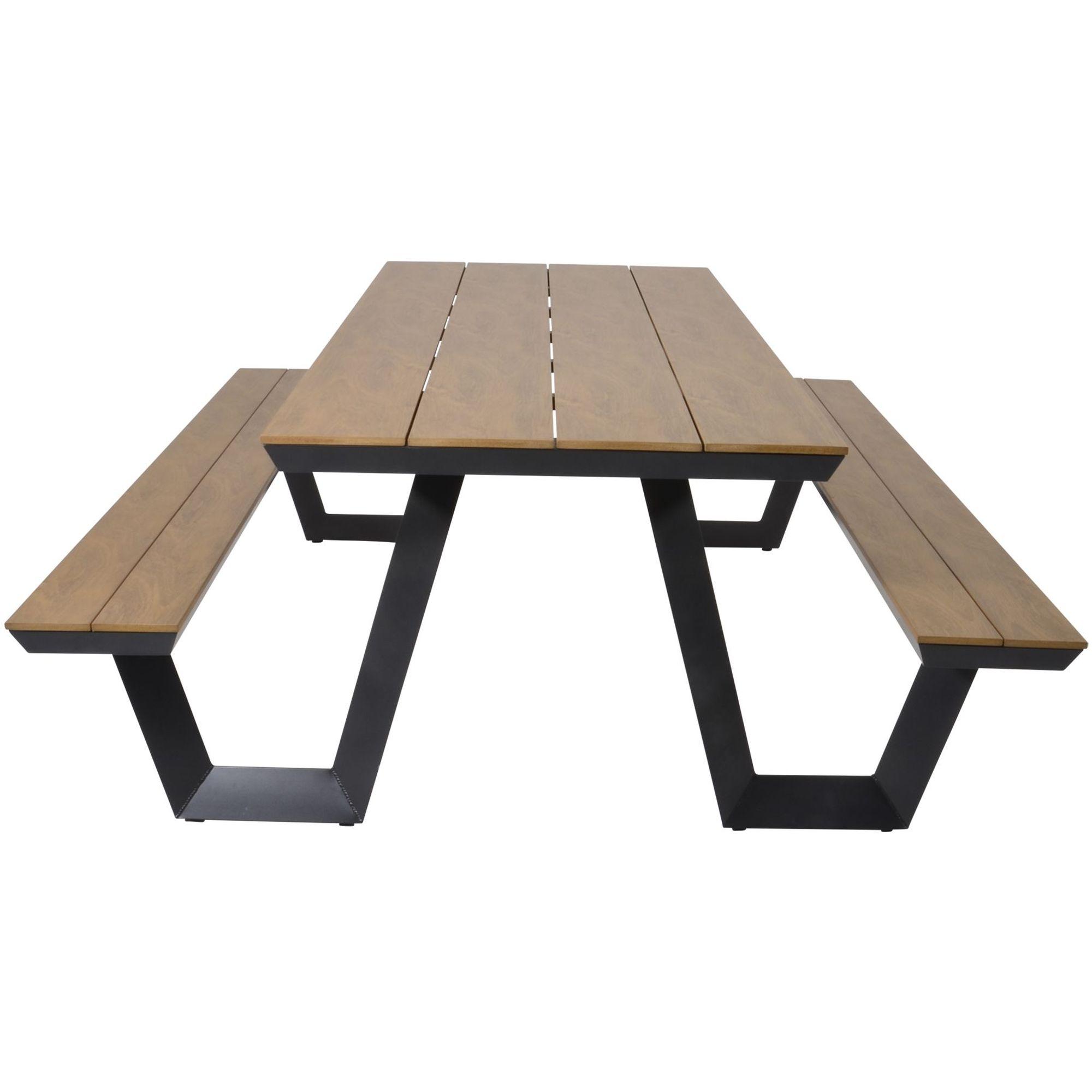 Garten Picknick Tischset Aluminium Poly-Holz Piazza