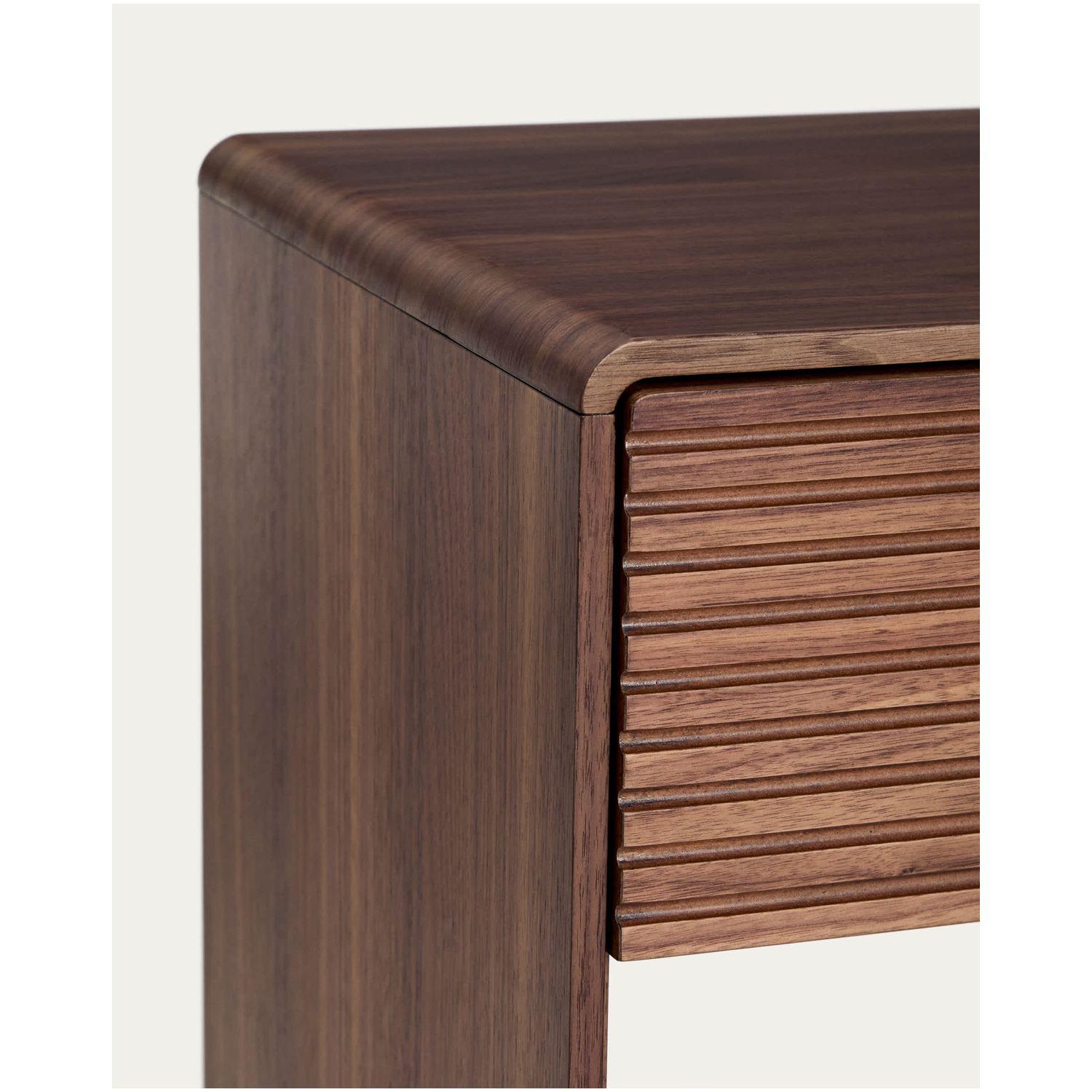 Konsolentisch Norlen mit Schublade und Regalboden in Nussbaumfurnier FSC Mix Credit 60x81