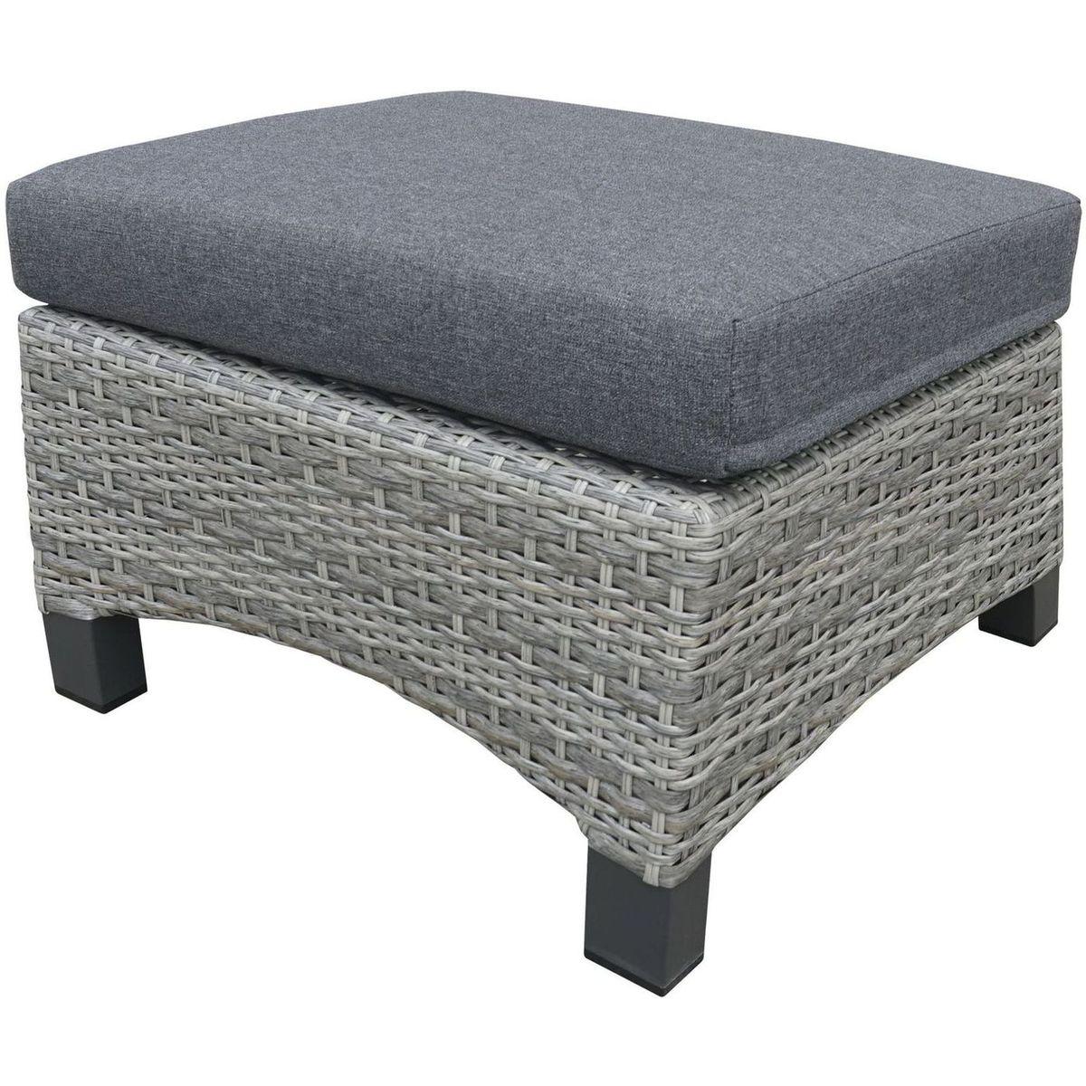 Poly Rattan Gartenlounge Hocker Parma stone