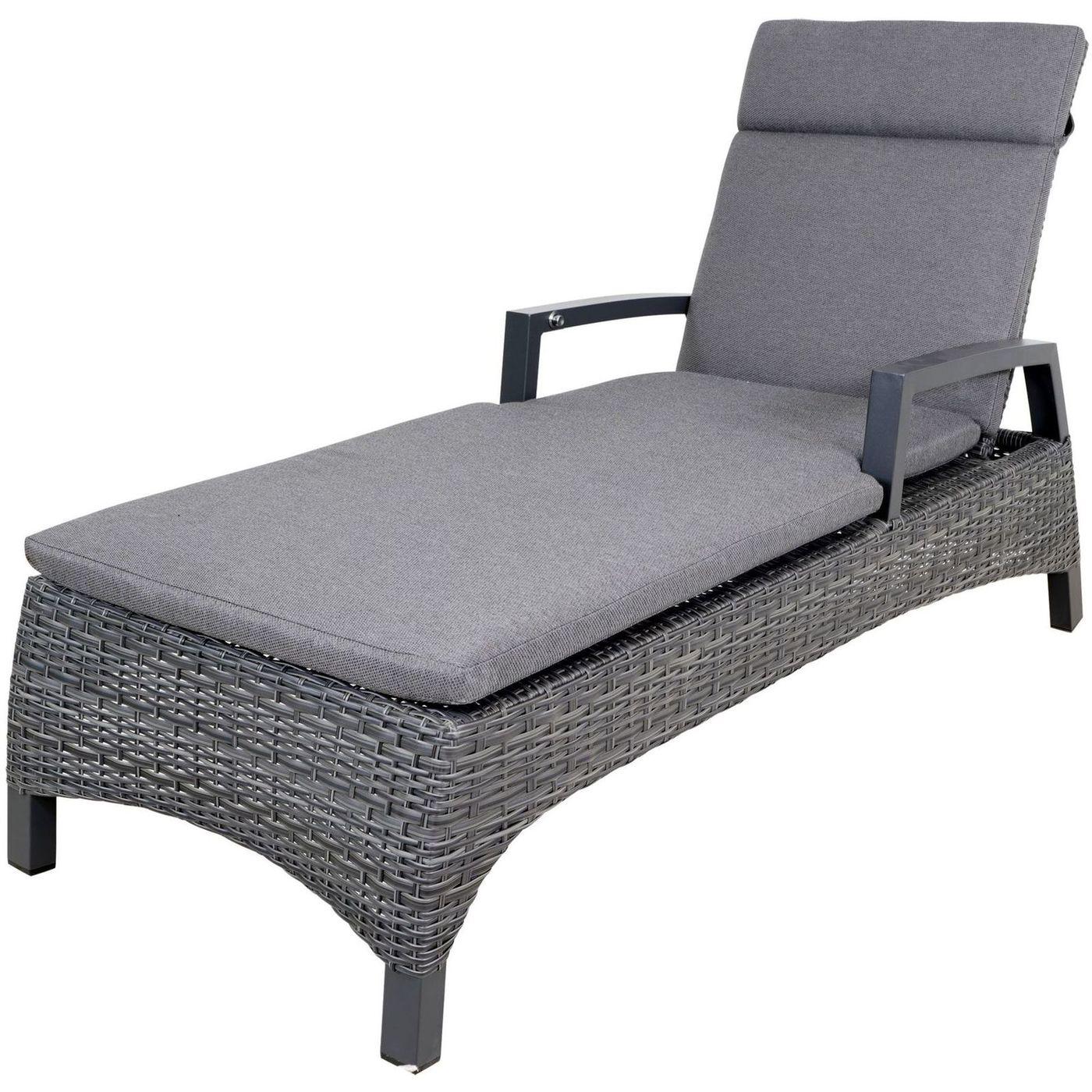 Poly Rattan Sonnenliege Parma anthrazit