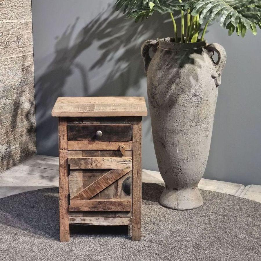 Beistellkommode recyceltes Teakholz UNIKAT 40x60