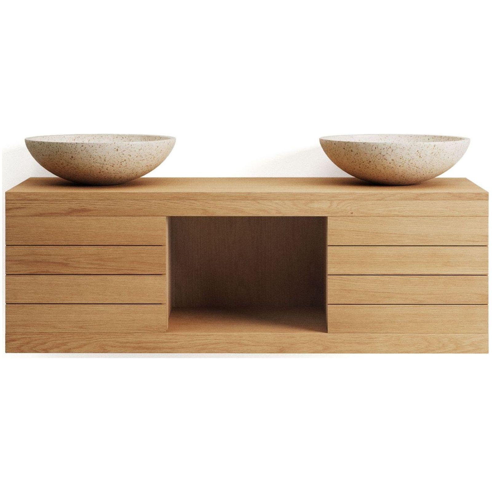 Badezimmermöbel Yenit aus massivem Teakholz natur 120x45