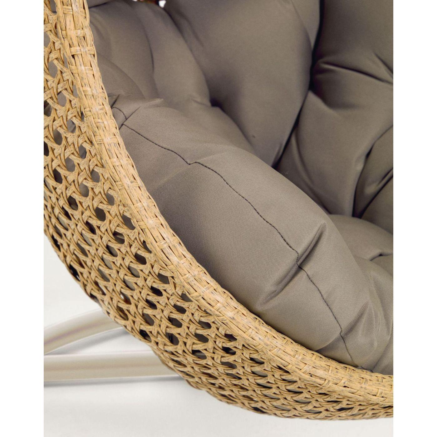 Garten Hängesessel Ciara Poly Rattan natur Fuss dunkelgrau