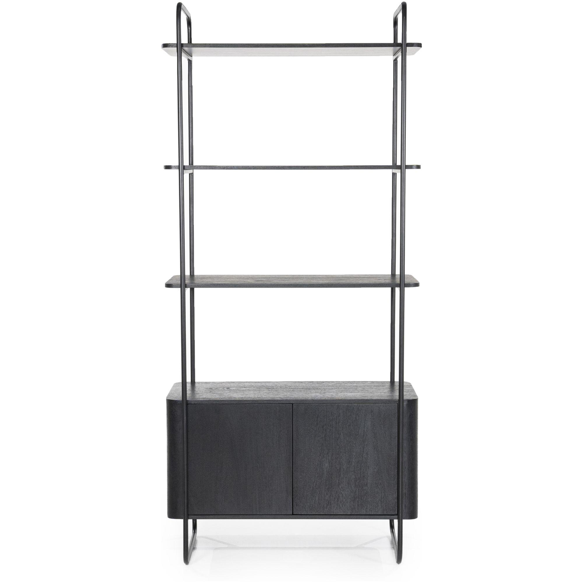 Bücherregal Charles Mangoholz schwarz 96x210