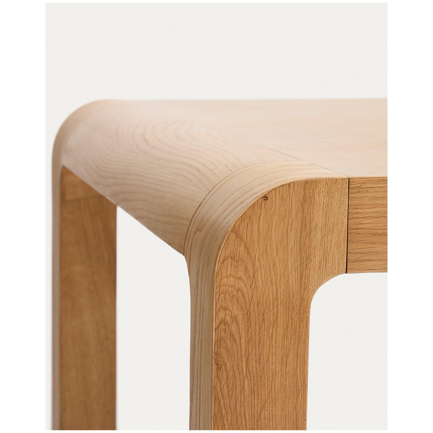 Esstisch Ausziehtisch Erisia aus massivem Eichenholz mit Naturton-Finish FSC 100% - Auswahl: 180-230x90