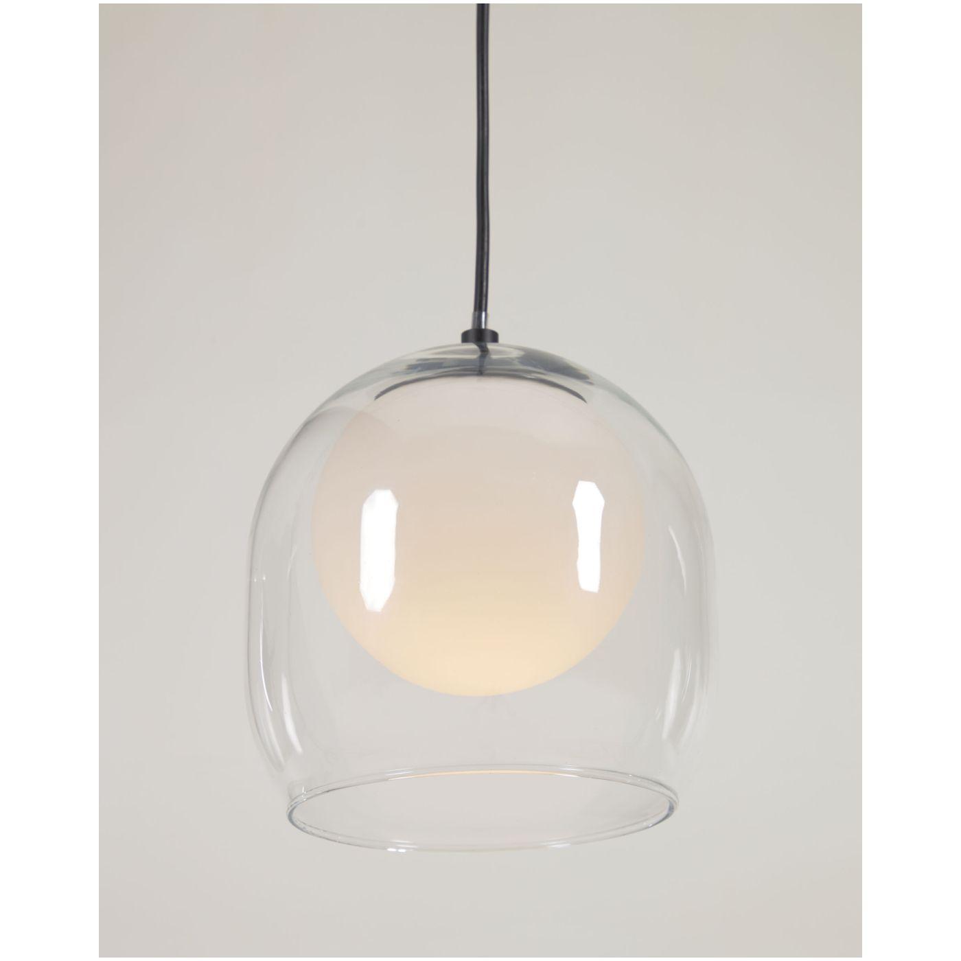Belkis Deckenlampe aus Glas und Metall mit schwarzem Finish
