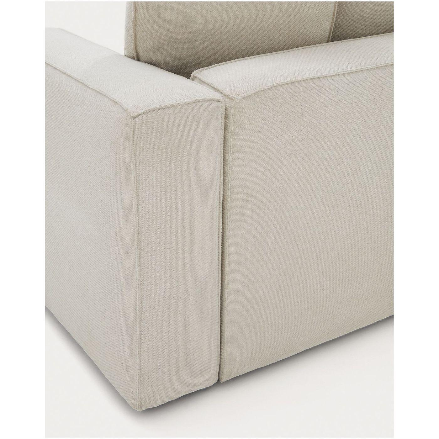 3-Sitzer Ecksofa Bettsofa Marela mit Chaiselongue links in beiger Chenille 236 cm FSC Mix Credit
