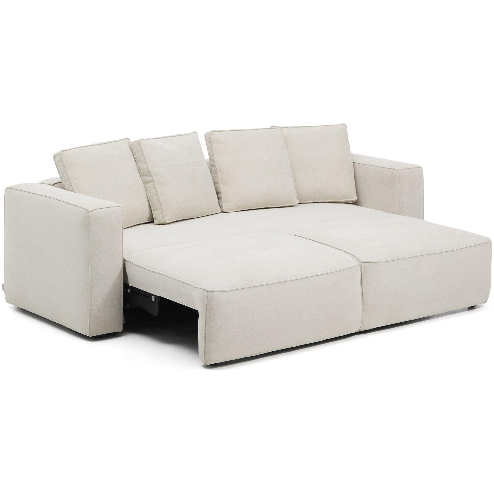 3-Sitzer Bettsofa Marela in beiger Chenille 236 cm FSC Mix Credit