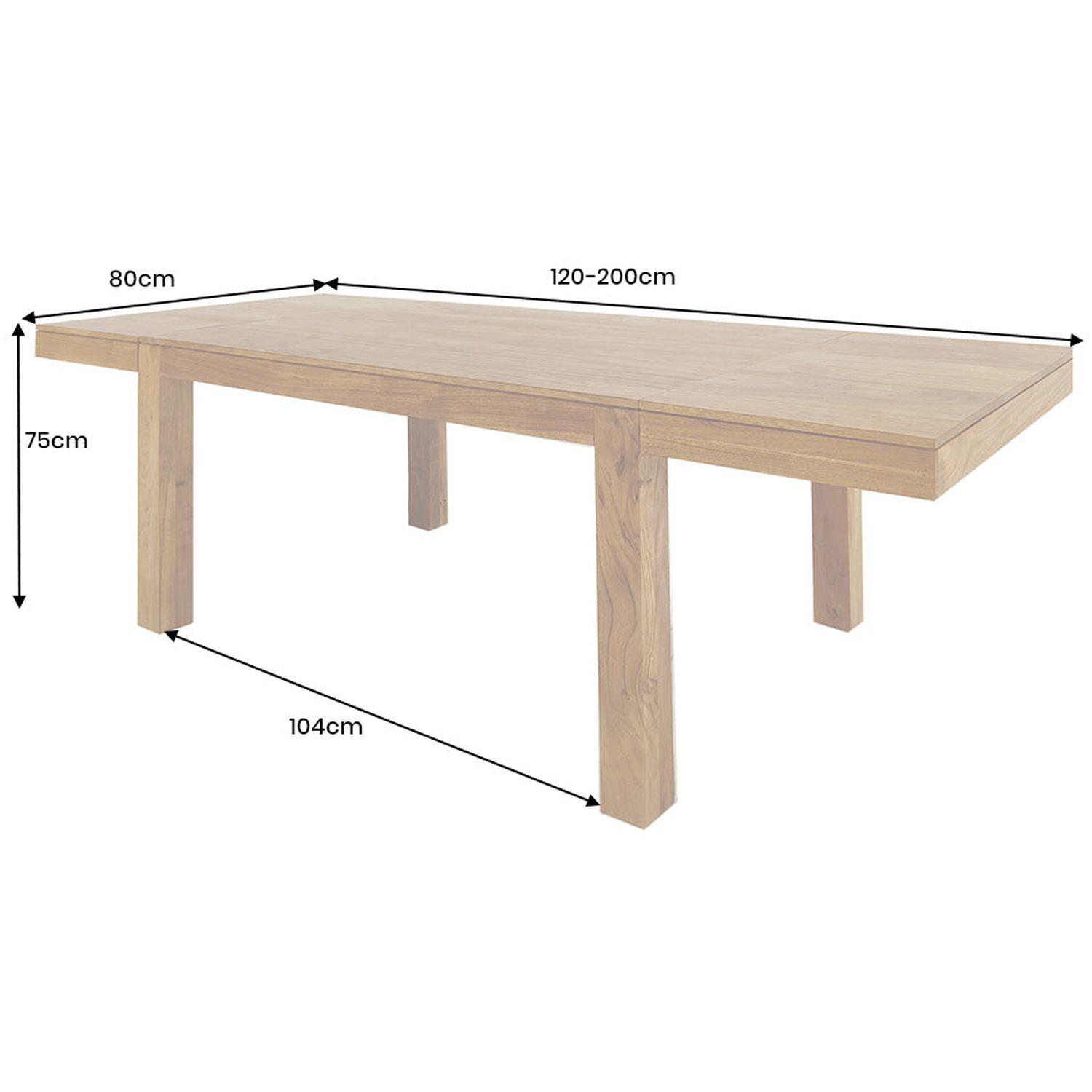 Esstisch ausziehbar Leno Akazienholz honey 120-160-200x80
