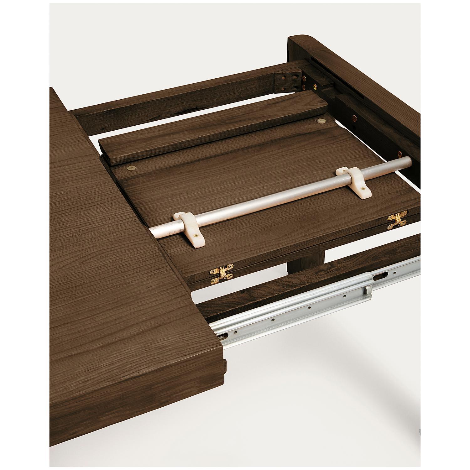 Esstisch Ausziehtisch Erisia aus massivem Eichenholz mit Dunkelnusston-Finish FSC 100% - Grösse: 180-230x90