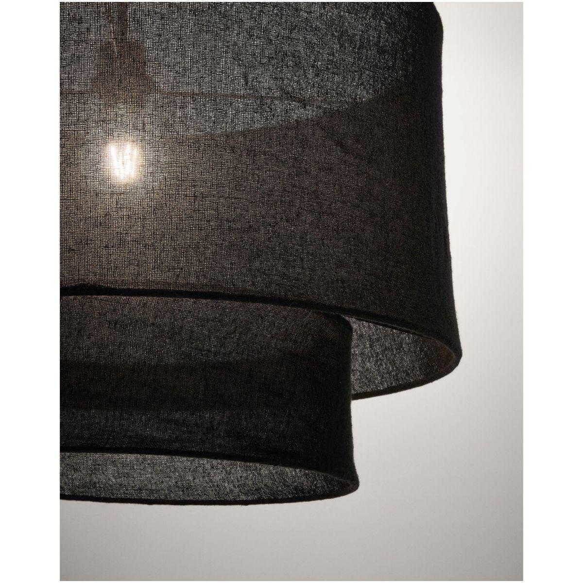 Lampenschirm für Deckenlampe Mariela Leine schwarz 60x60