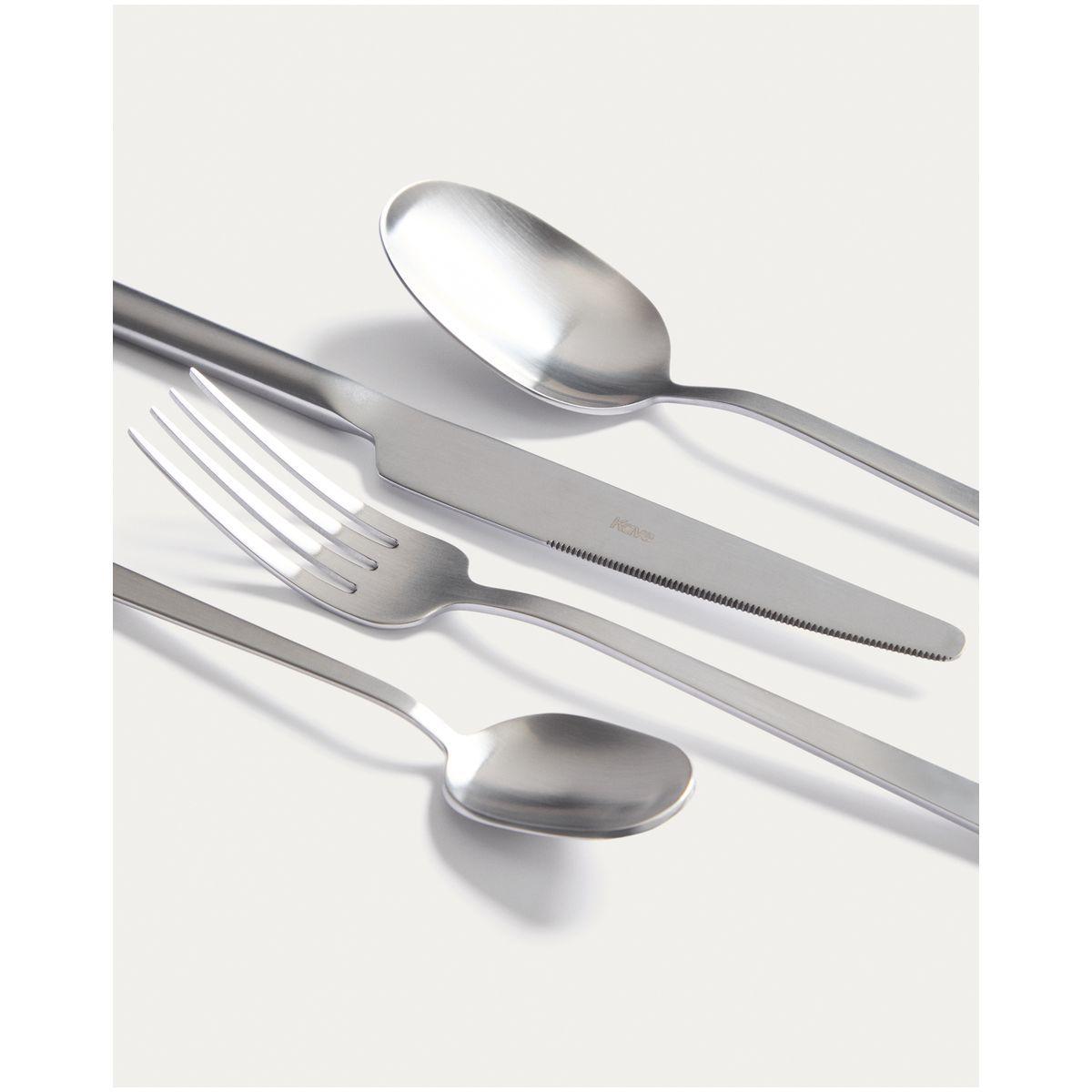 6-teiliges Edelstahl-Besteckset Dilora mit mattem Finish