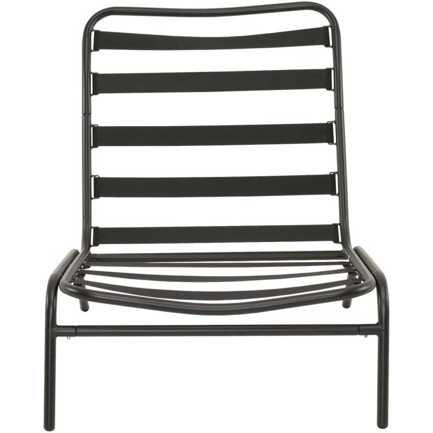 Garten Relaxsessel Bar Metall schwarz Stoff anthrazit