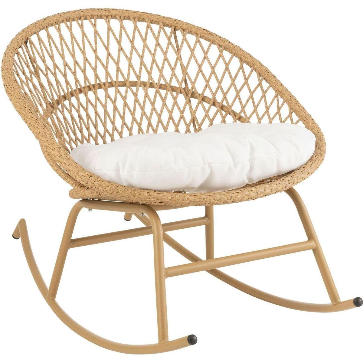 Garten Schaukelsessel Paya Rattan beige