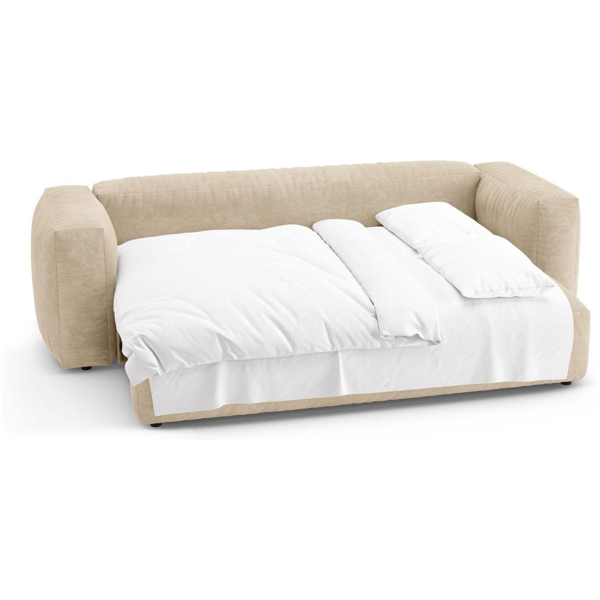 Bettsofa Martina - Grösse: 264x106x75 - Bezug: Velvet (Vogue), Light Beige