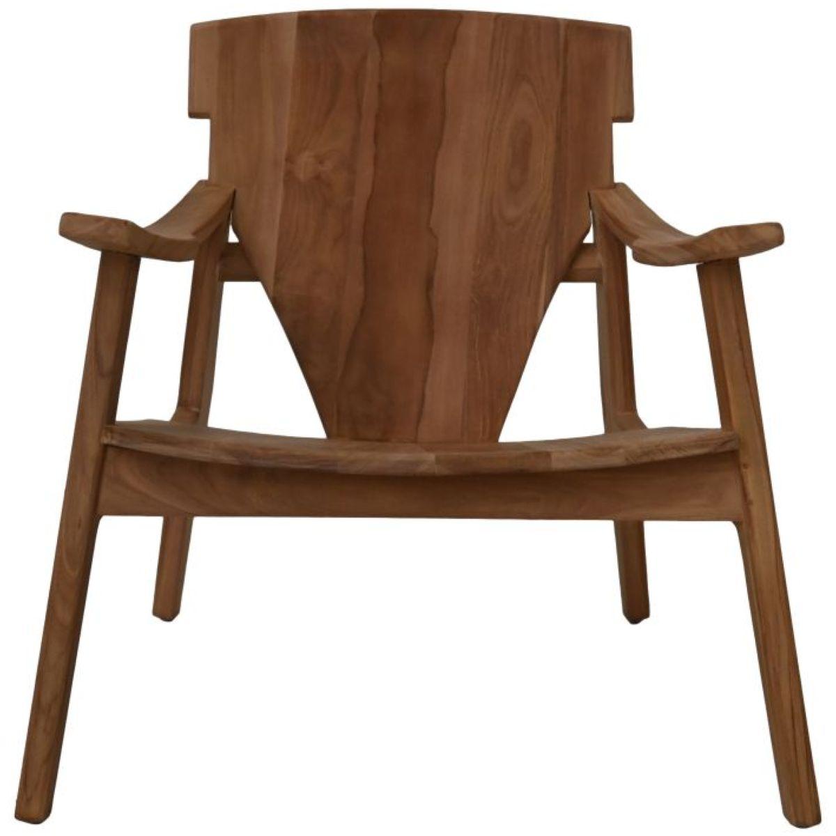 Holzsessel mit Armlehne aus Teakholz natur