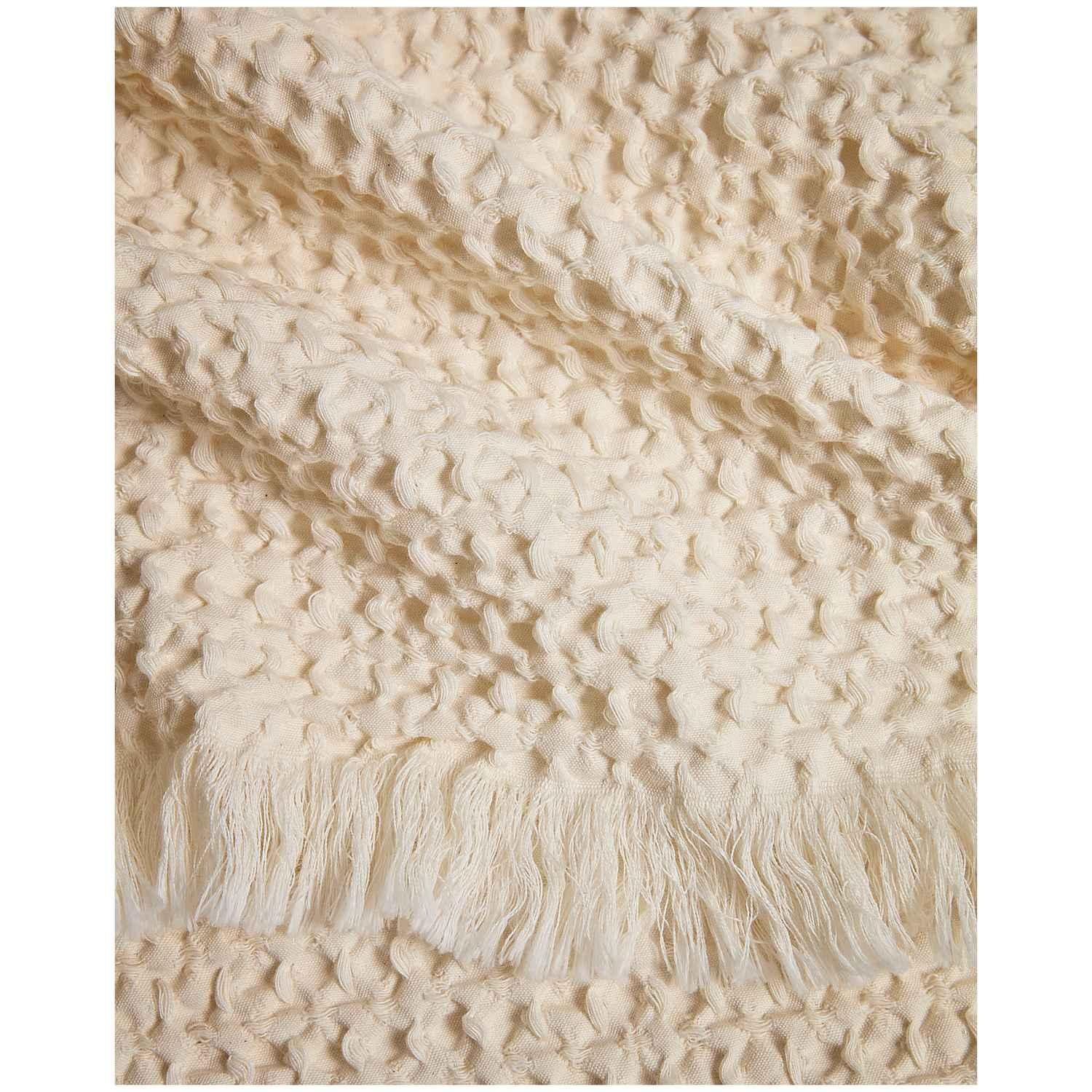 Decke Nulina aus 100% Baumwoll-Waffelpiqué in Ecru 130x170