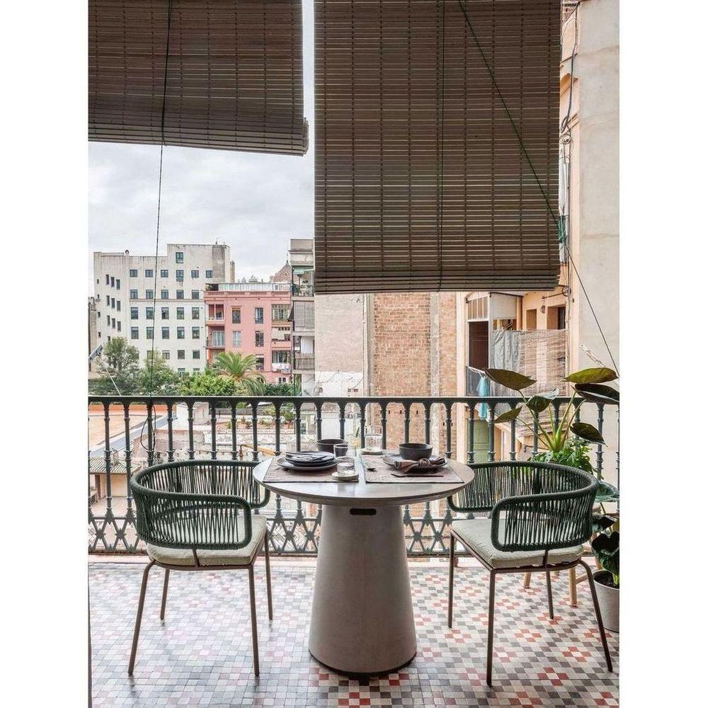 AUSSTELLUNGSSTÜCK Gartenstuhl mit Armlehne Aluminium Seil grün