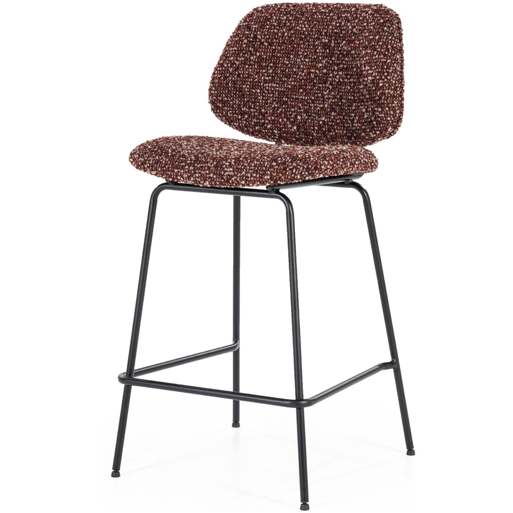 Barhocker Bella Bouclé Stoff rot Sitzhöhe 66