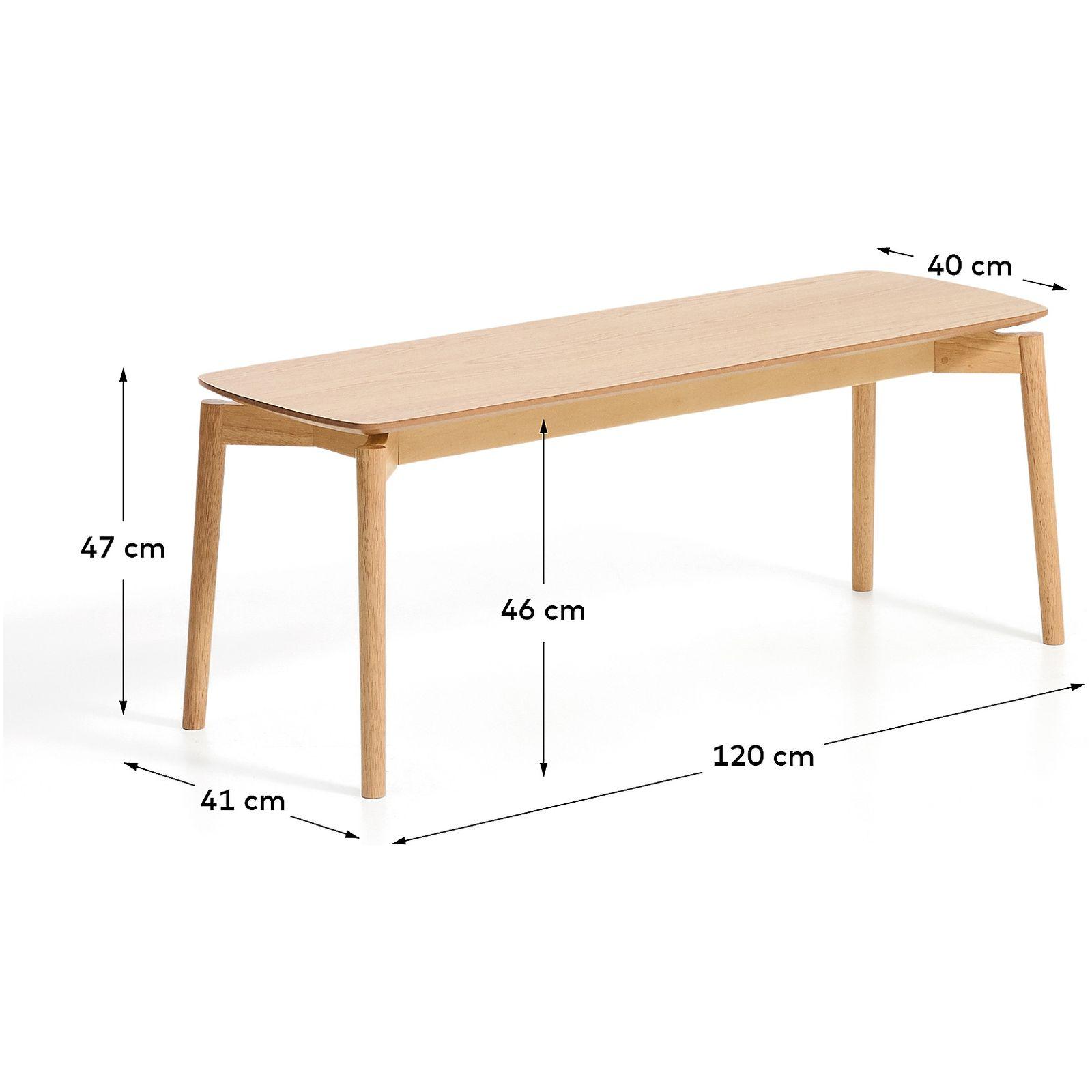 Bank Evera aus Eichenfurnier mit naturfarbenem Finish 122 cm