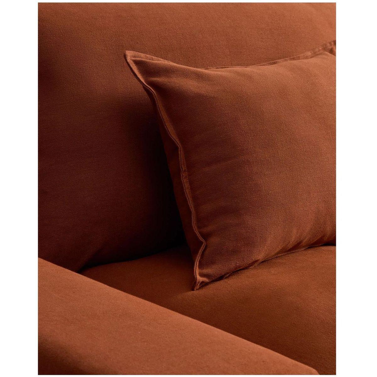 2-Sitzer-Sofa Anarela mit abnehmbarem Bezug aus Leinen in Terrakotta 220 cm FSC Mix Cred
