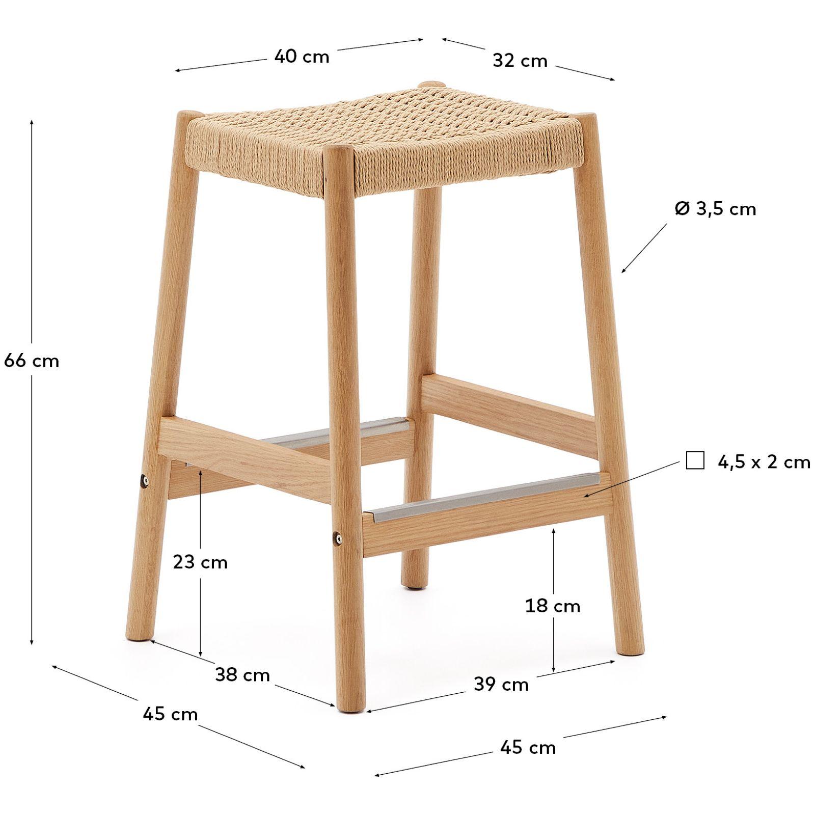 Holzhocker Barhocker Yalia Eichenholz massiv natur 100% FSC
