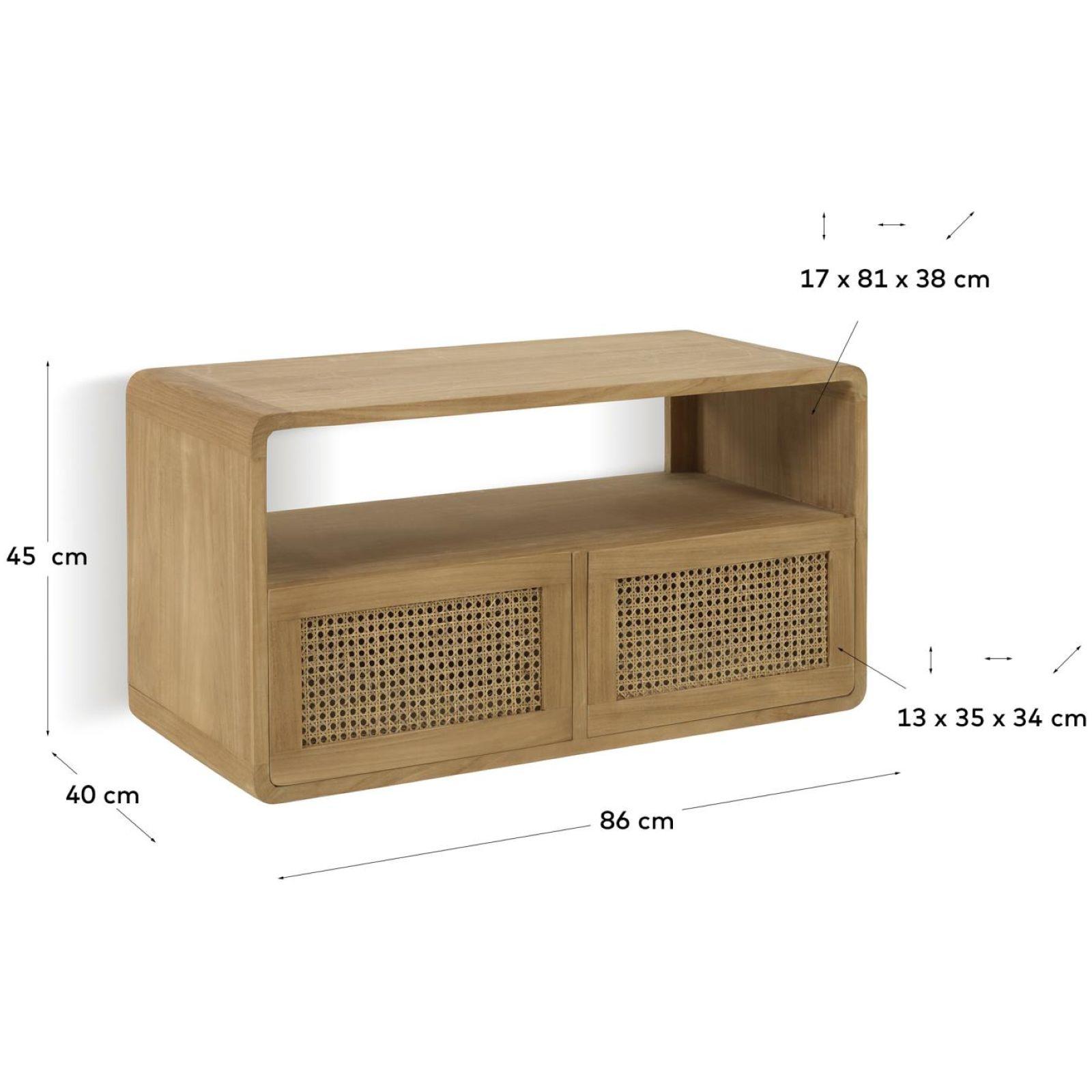 Badezimmermöbel Sabiela Wienergeflecht Teakholz 86x45