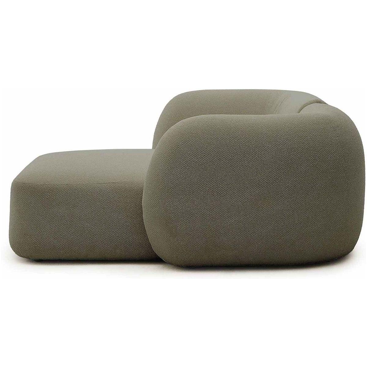 2-Sitzer-Modularsofa Martina mit Chenille und Chaiselongue rechts in Grün 230 cm