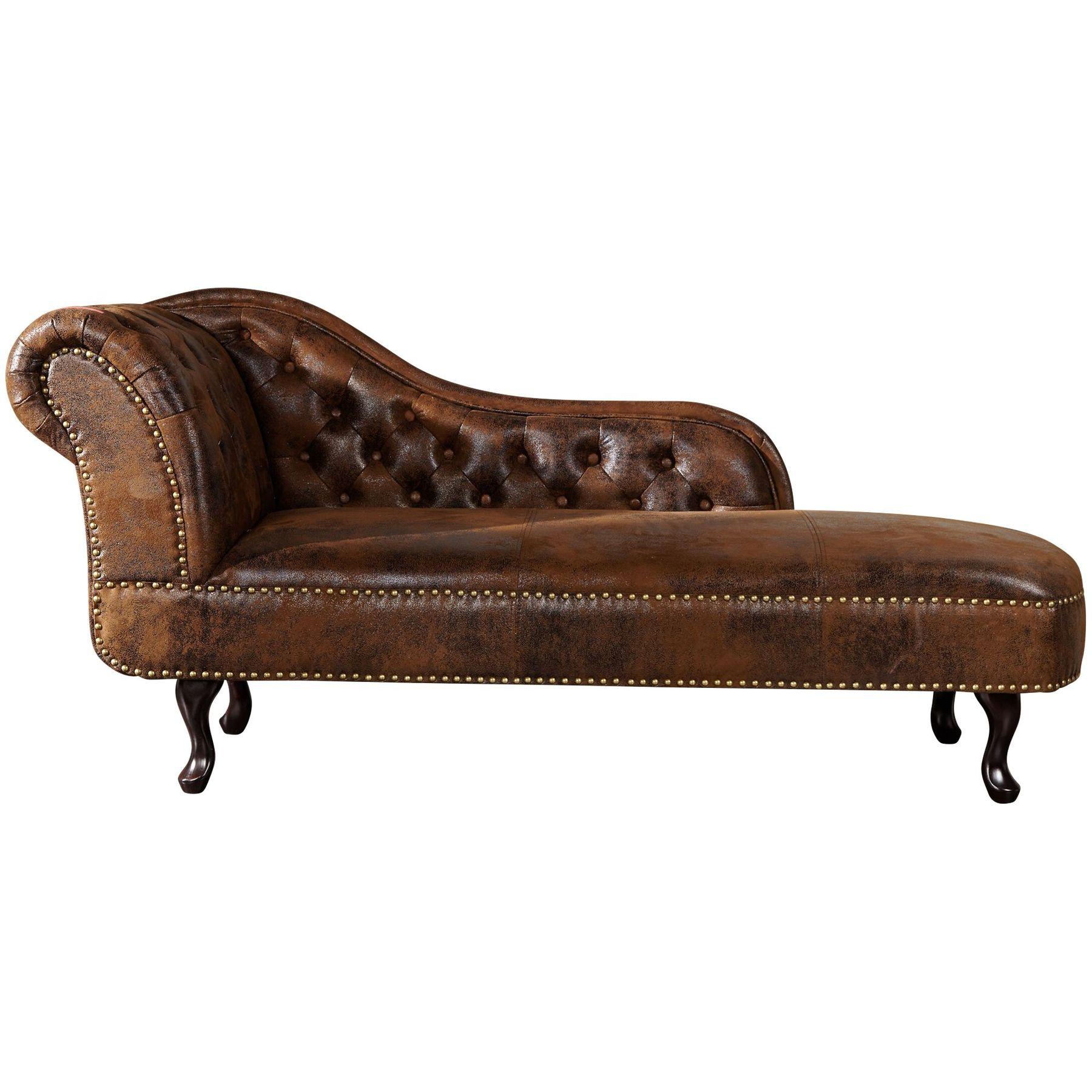 Chesterfield Recamiere braun Vintage